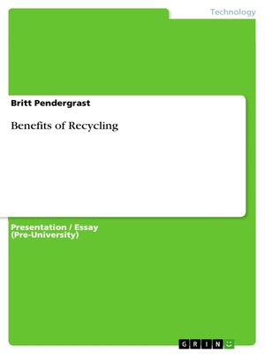 cover image of Benefits of Recycling